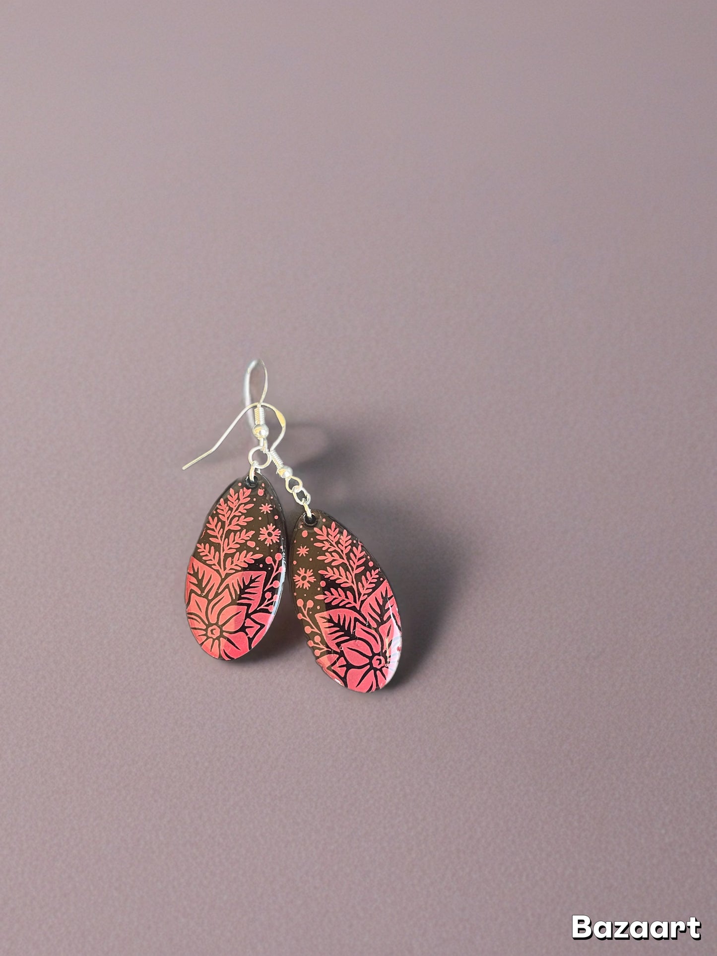 Boucle d’oreille jardin corail