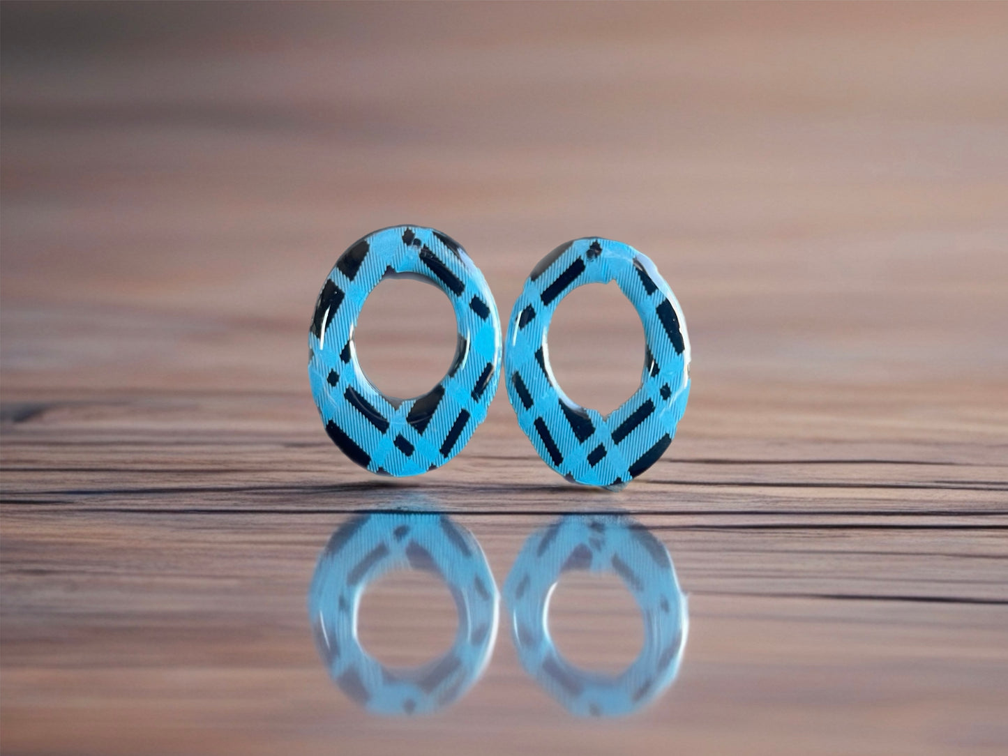 Pampilles ovale léopard turquoise