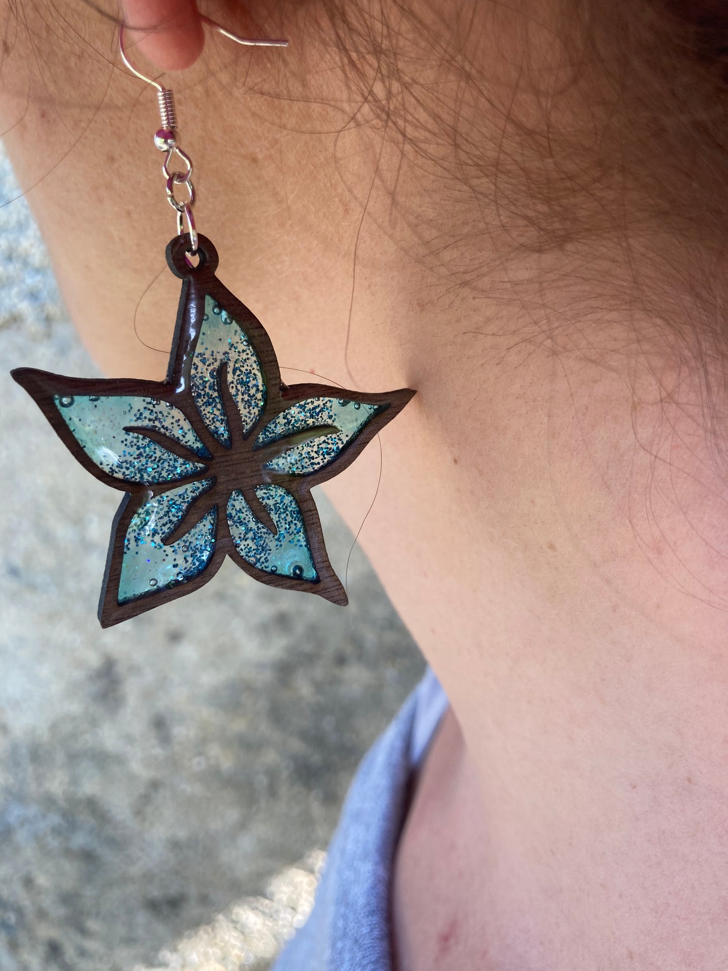 résine orchidée bleu