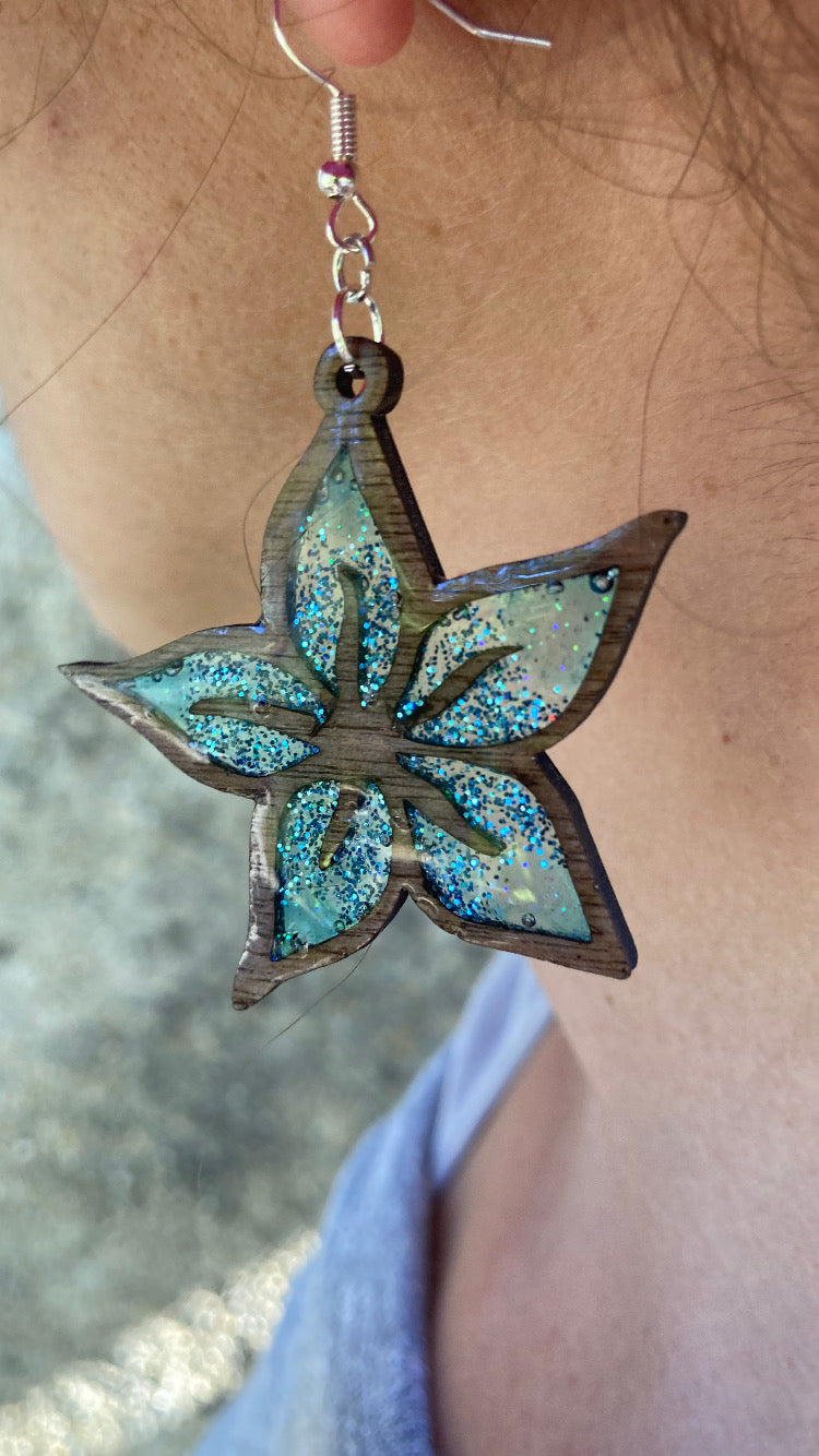 résine orchidée bleu