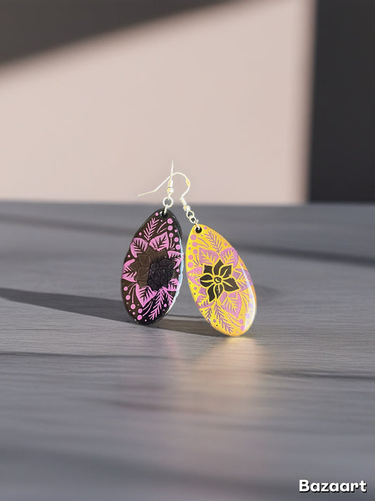 Boucle fleurs contrastées