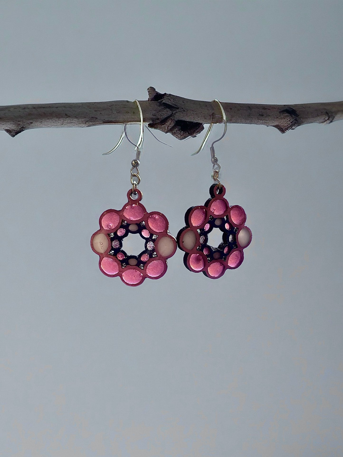 Boucle d’oreille fleur d’hiver