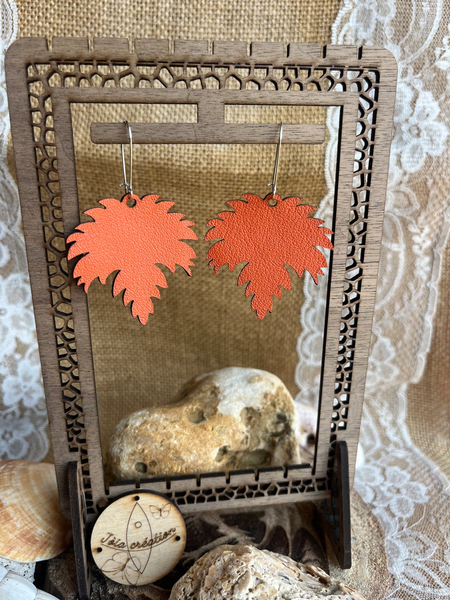 Trio florale bois et cuire