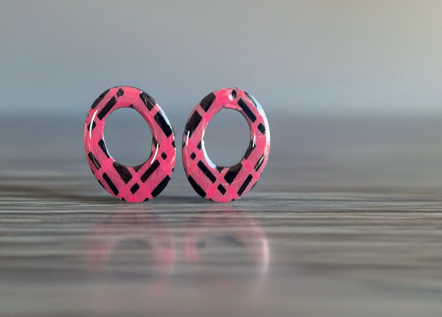 Pampilles ovales léopard rose