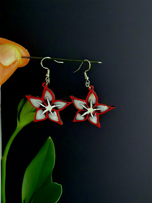 Boucle orchidée tropicale rouge