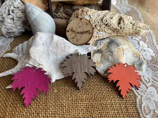 Trio florale bois et cuire