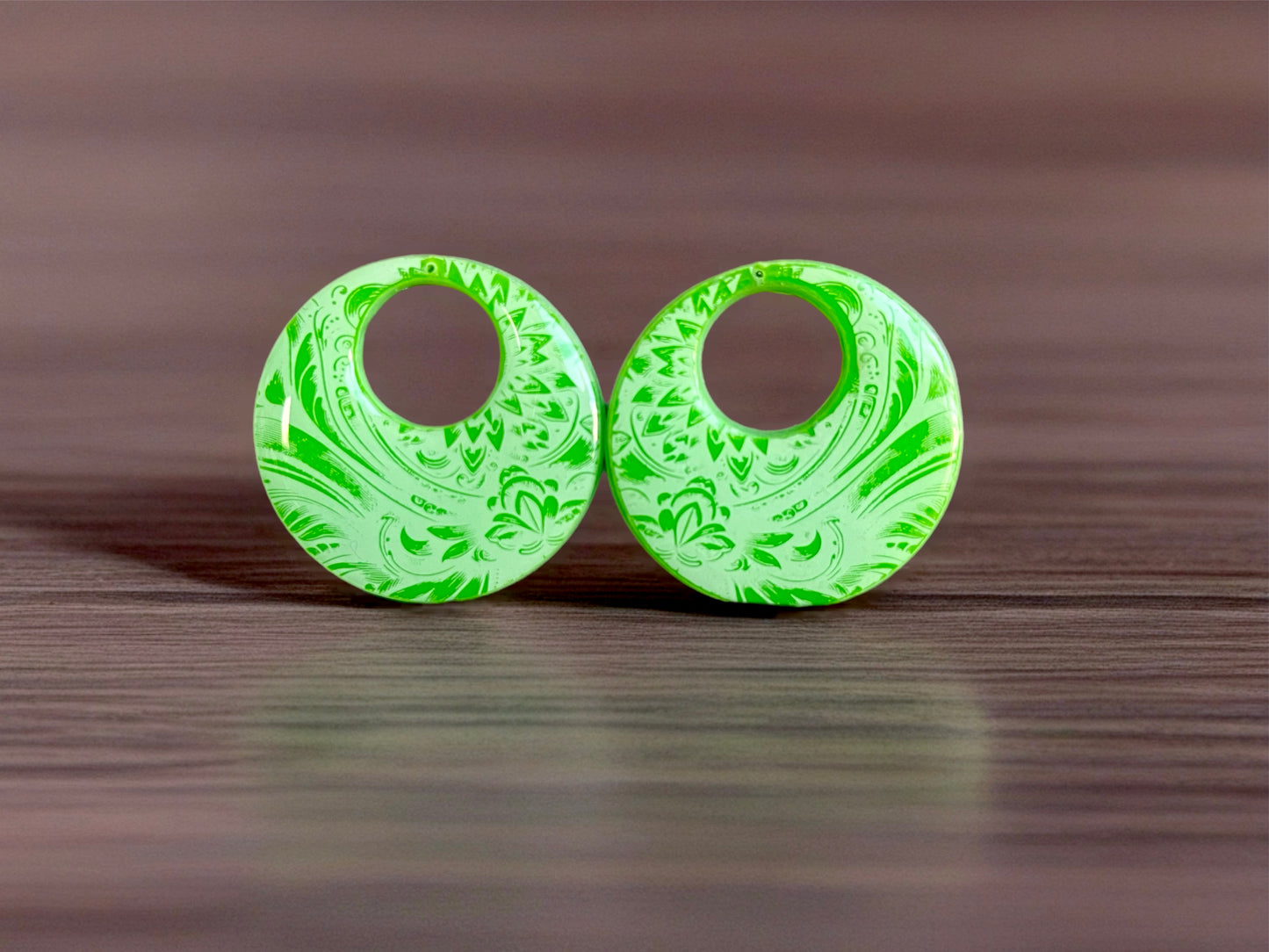 Pampilles rondes arabesque végétale