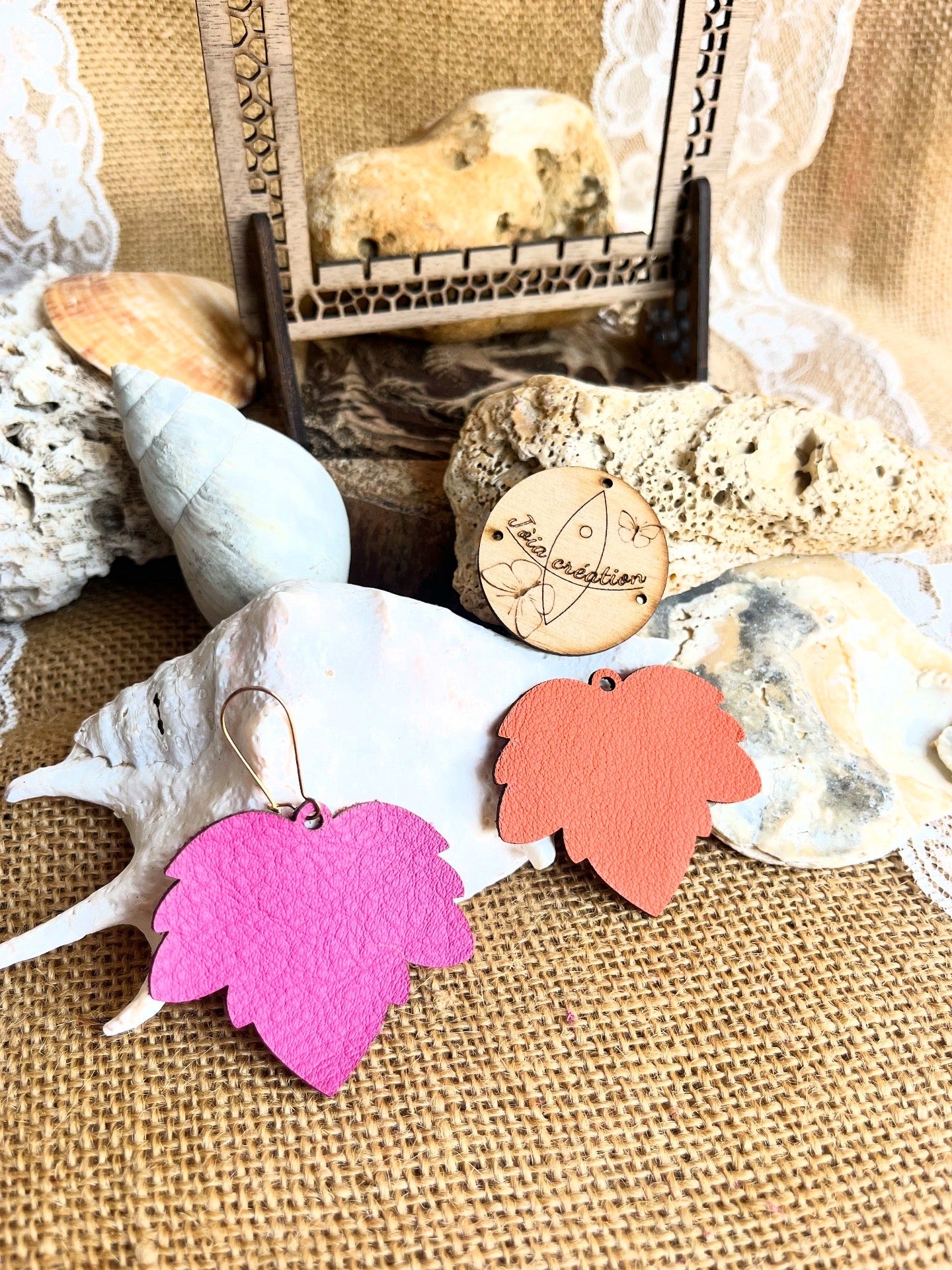 Boucle grande feuille cuir interchangeables